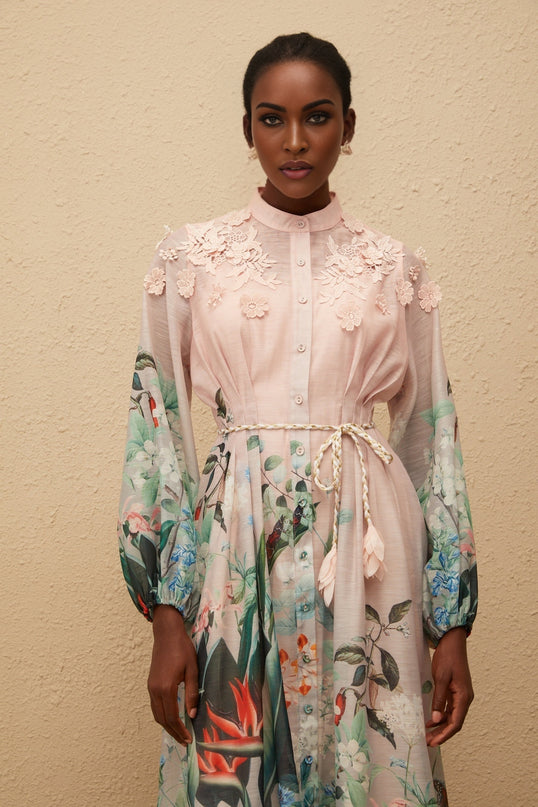 Delphine Green Floral Print Maxi Dress