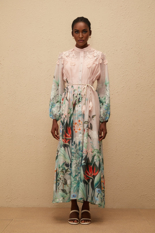 Delphine Green Floral Print Maxi Dress