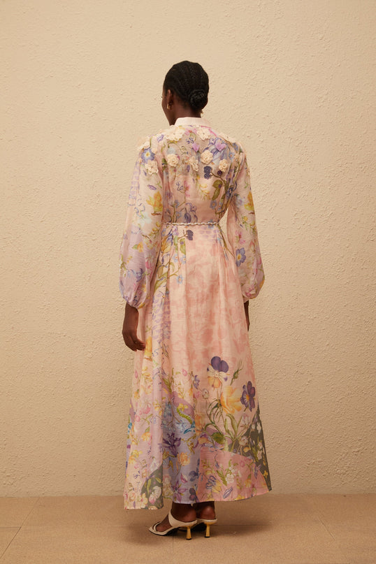 Delphine Pink Floral Print Maxi Dress