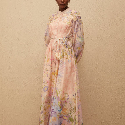 Delphine Pink Floral Print Maxi Dress