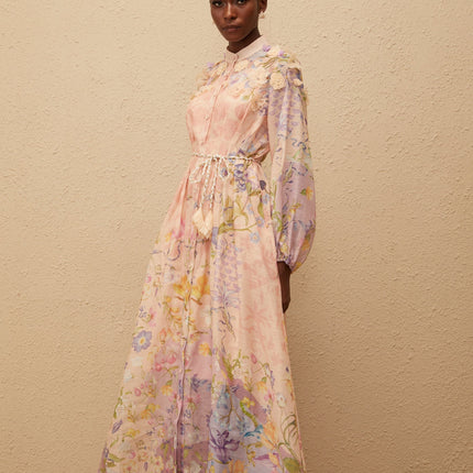 Delphine Pink Floral Print Maxi Dress