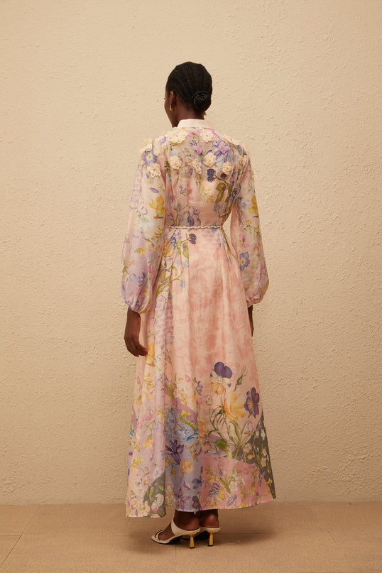 Delphine Pink Floral Print Maxi Dress