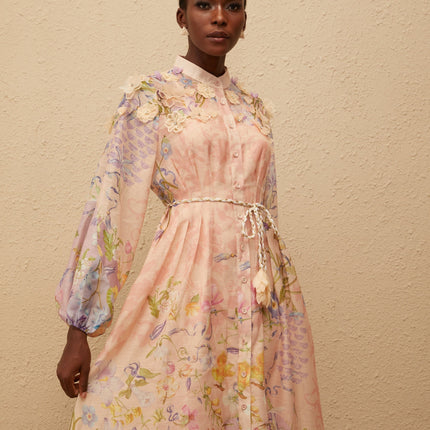 Delphine Pink Floral Print Maxi Dress