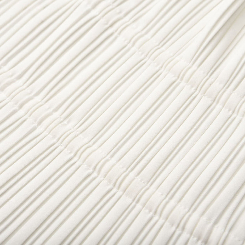 Denise White Fully Pleated High-rise Maxi Skirt