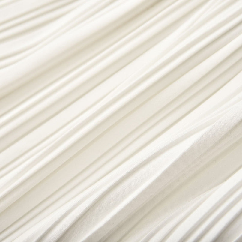 Denise White Fully Pleated High-rise Maxi Skirt
