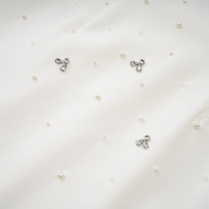 Denise White Pearl Crystal Midi Dress