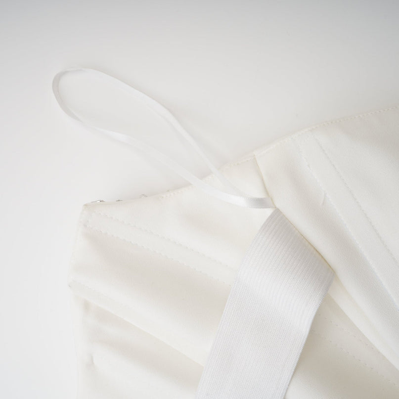 Denise White Pearl Crystal Midi Dress