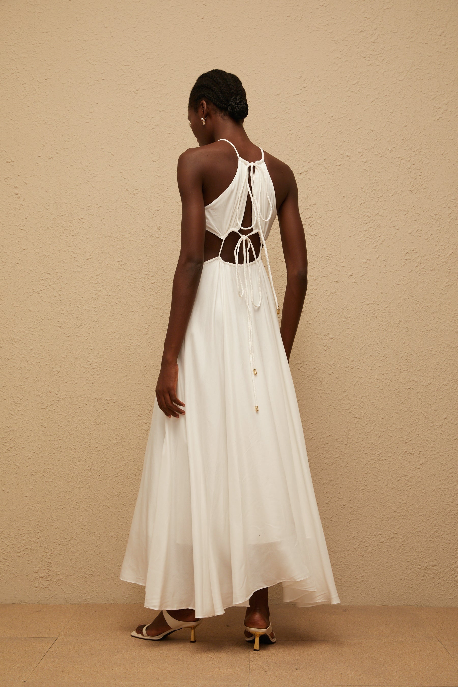 Despoina White Bohemian Style Maxi Dress