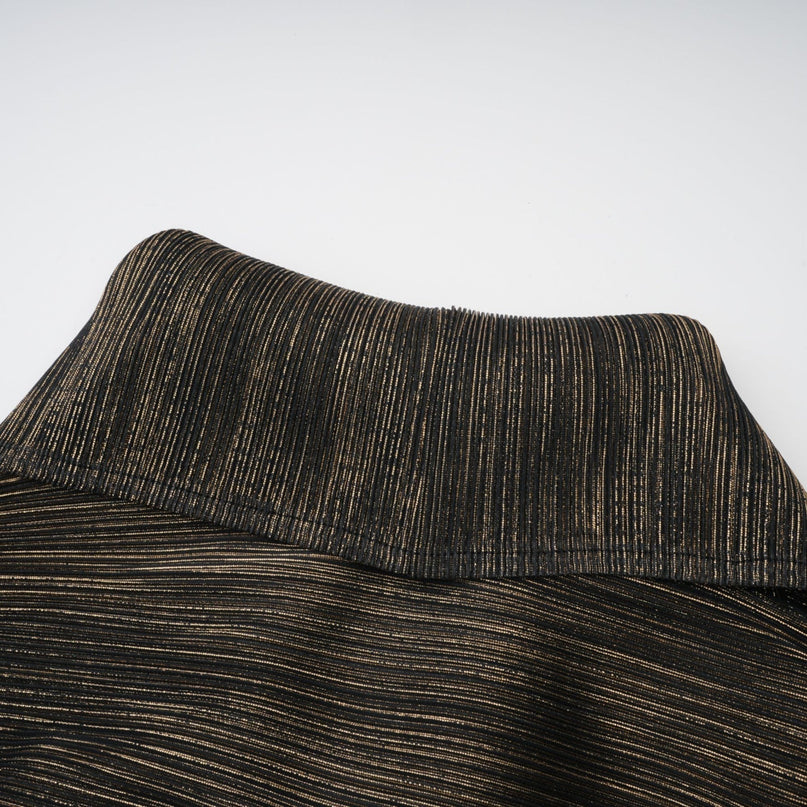 Dextard black gilded creased top  skirt matching set