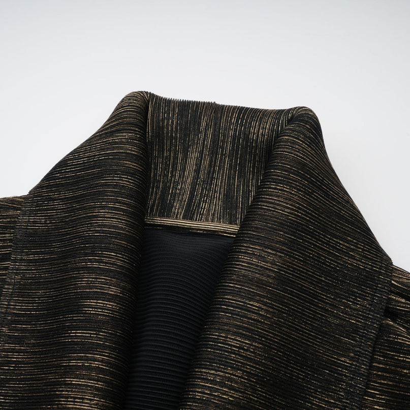 Dextard black gilded creased top  skirt matching set