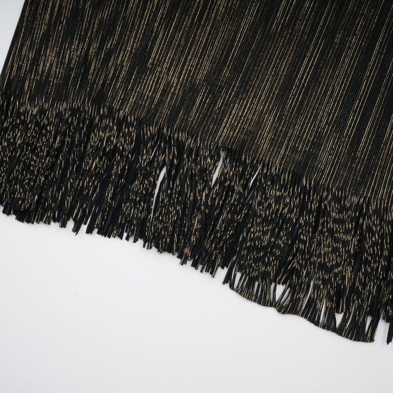 Dextard black gilded creased top  skirt matching set