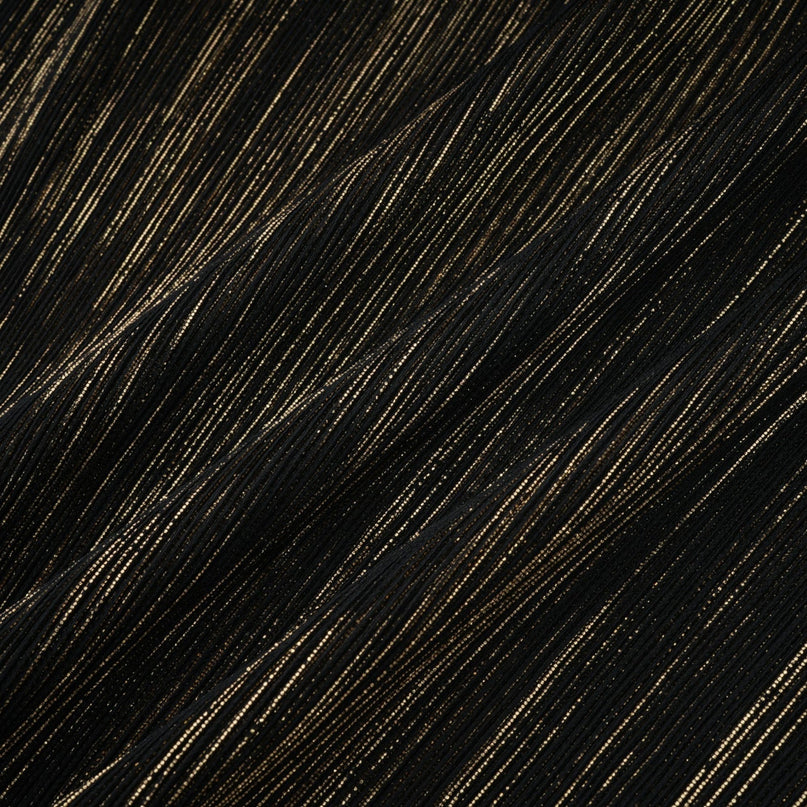 Dextard black gilded creased top  skirt matching set