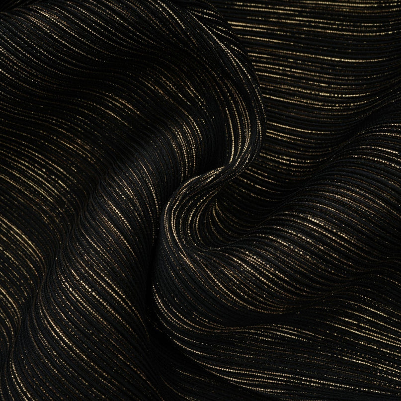 Dextard black gilded creased top  skirt matching set