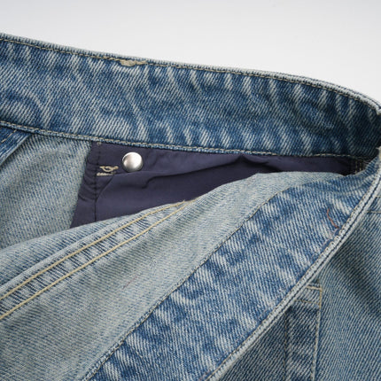 Diana Light Blue Denim Jeans with Strap Detailing and Whiskering Effect