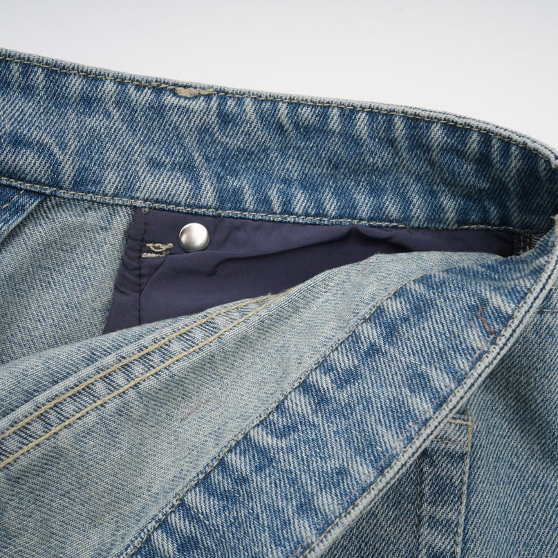Diana Light Blue Denim Jeans with Strap Detailing and Whiskering Effect