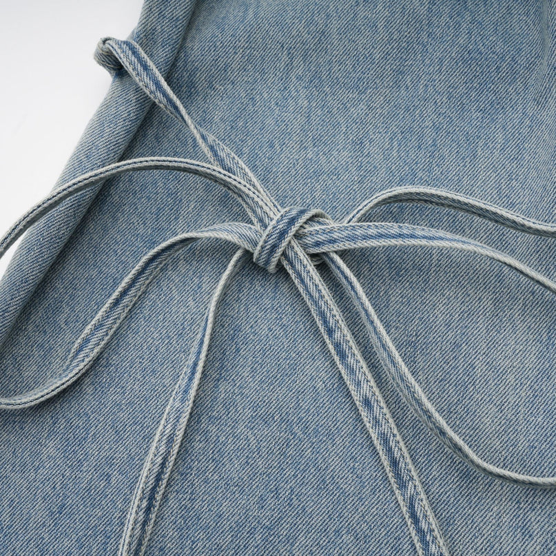 Diana Light Blue Denim Jeans with Strap Detailing and Whiskering Effect