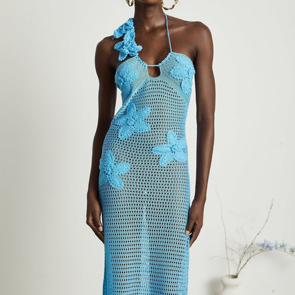 Diane crochet fauxflower embellished maxi dress