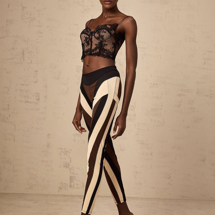 Diane Multicolor High-waisted Panel Leggings Terylene Elastane Blend