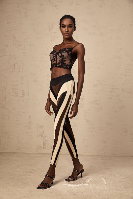 Diane Multicolor High-waisted Panel Leggings Terylene Elastane Blend