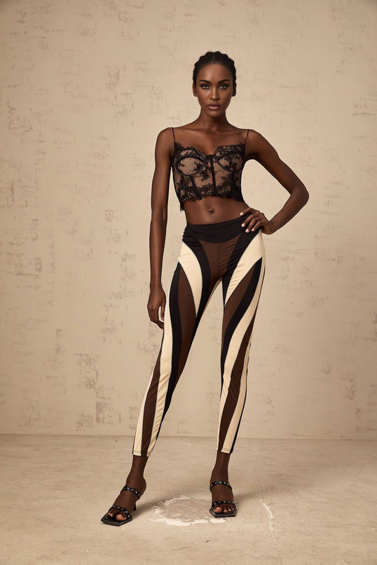 Diane Multicolor High-waisted Panel Leggings