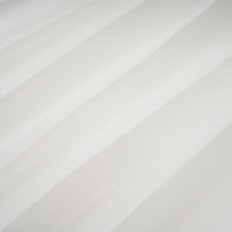 Diletta White Maxi Dress with Ruffled-Cut Trim and Pleated Design