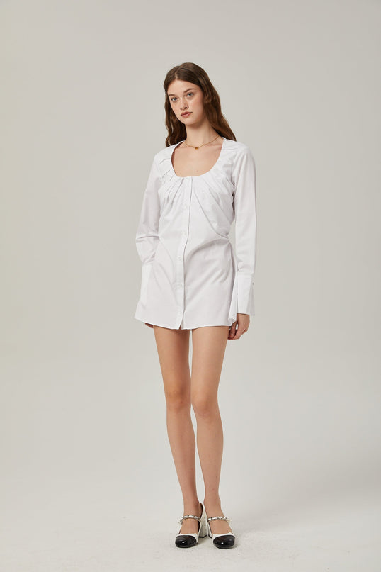 Dina pleatdetail shirt dress