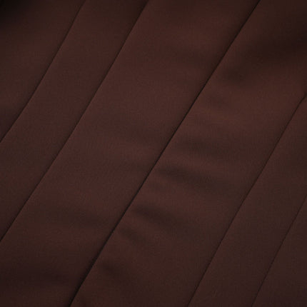Donatella Brown Twill Midi Dress with Cape Sleeves and Silver-tone Hardware