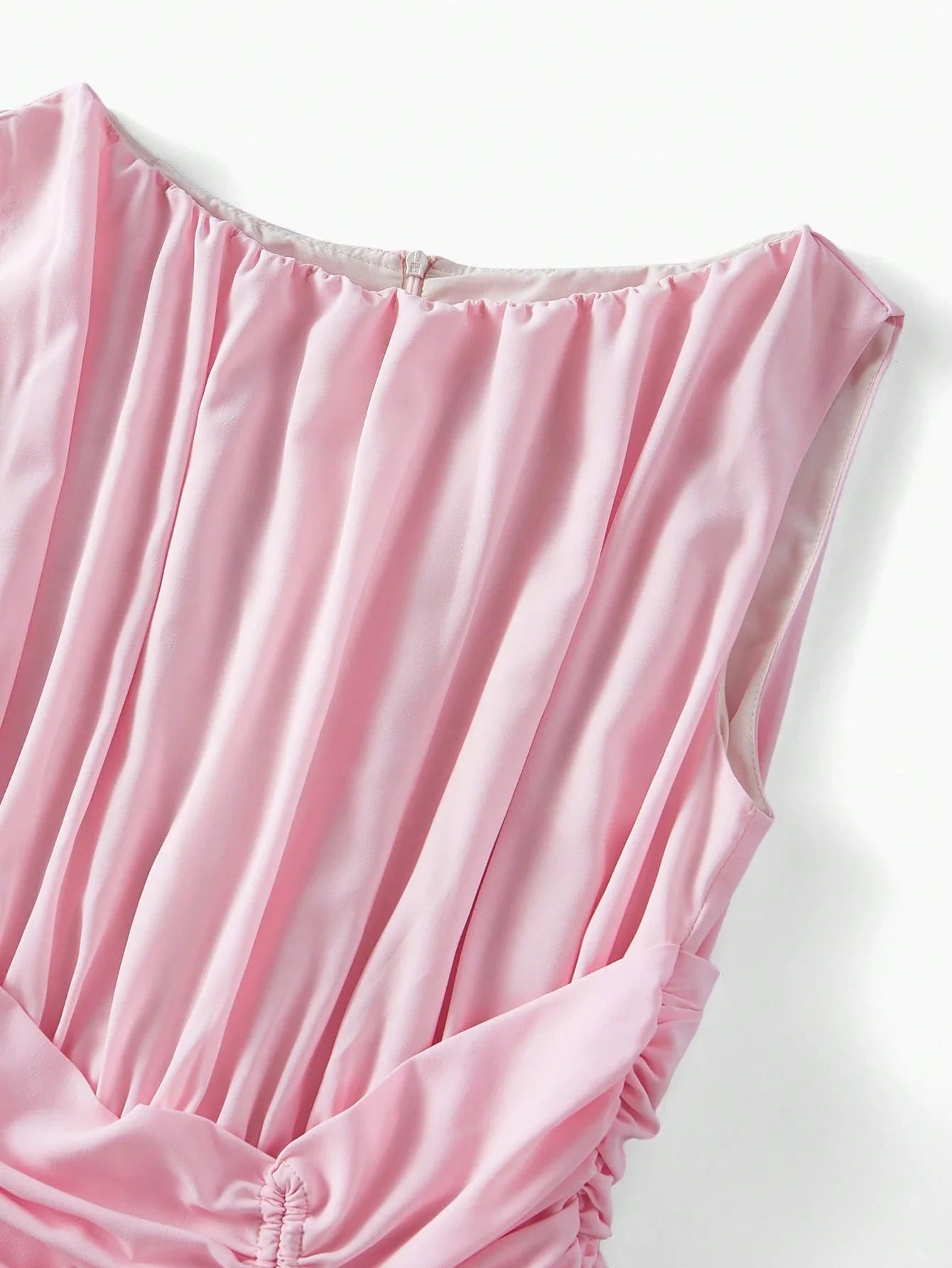 DRAWSTRING FRONT FLOWY DRESS