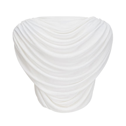 Dulcie White Asymmetrical Ruched Matching Set