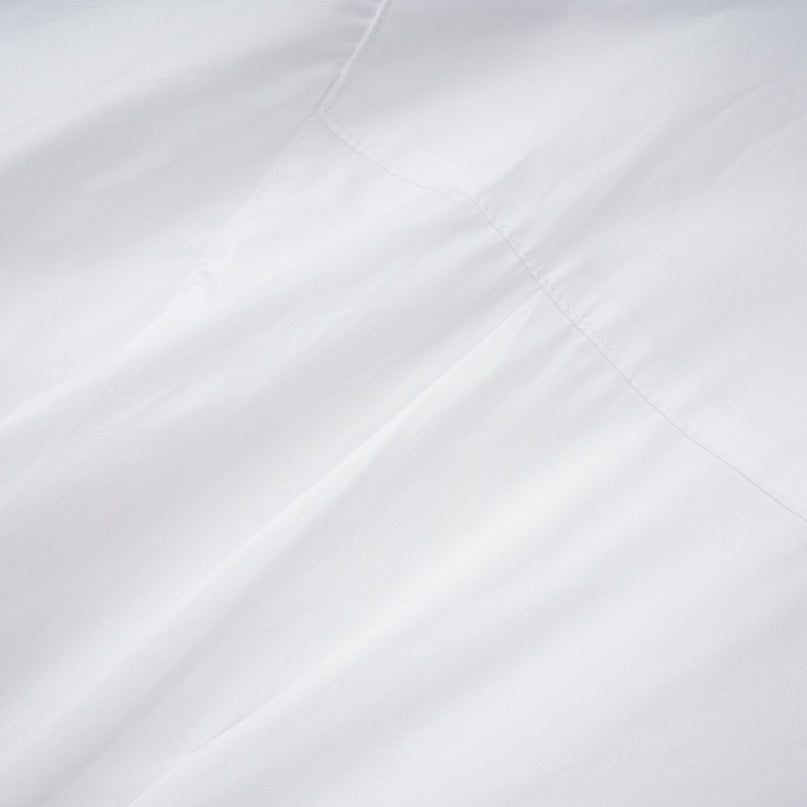 Dulcie white frontslit shirred shirt dress