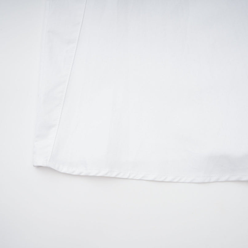 Dulcie white frontslit shirred shirt dress