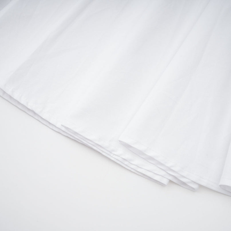 Dulcie white frontslit shirred shirt dress