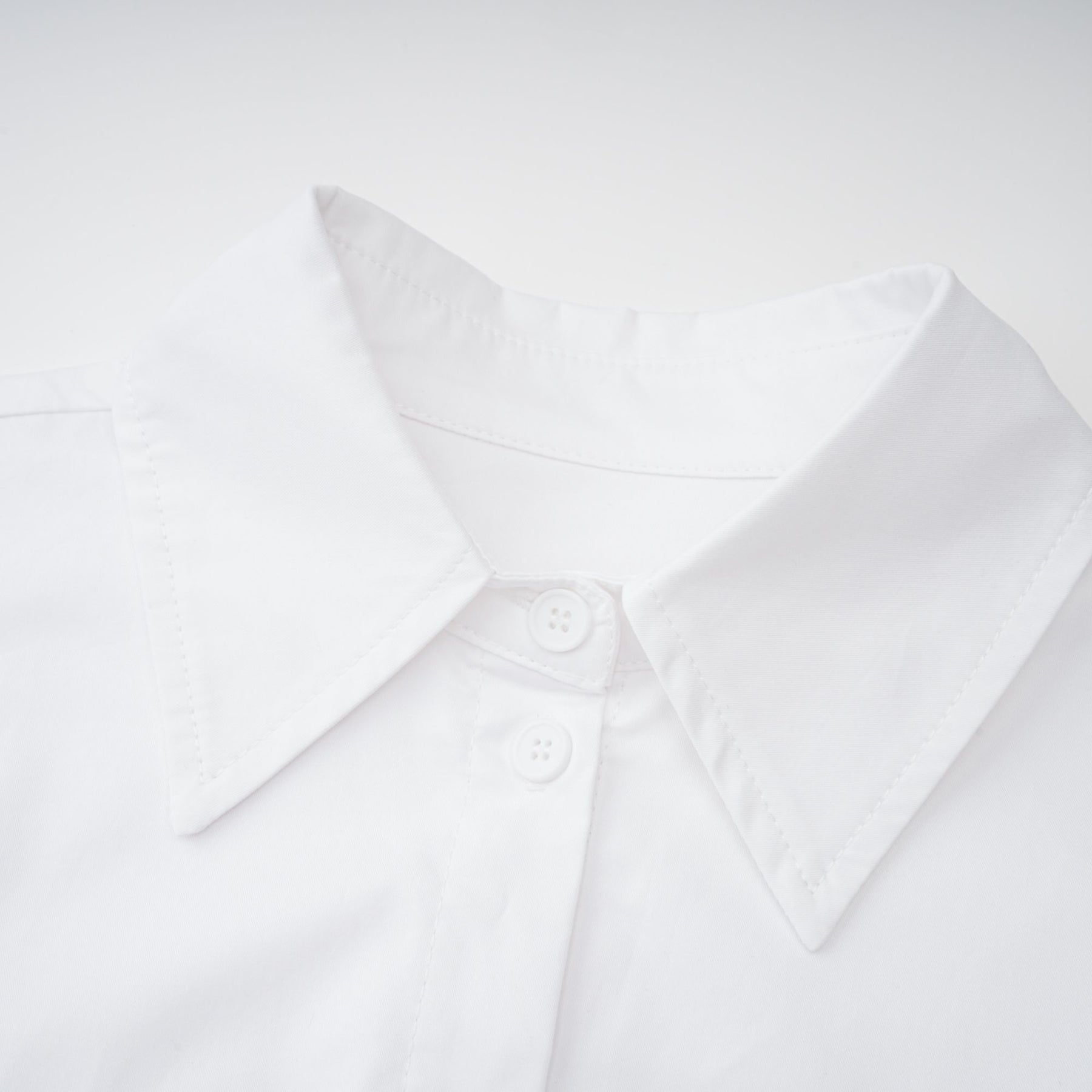 Dulcie white frontslit shirred shirt dress