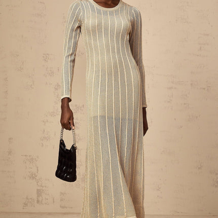 Dylan Khaki Knitted Midi Dress