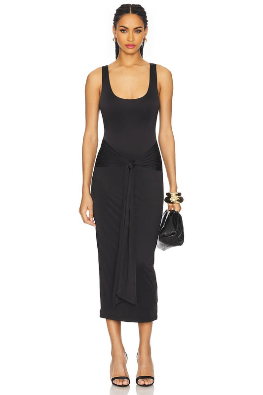 Slinky Jersey Ruched Midi Dress Good American