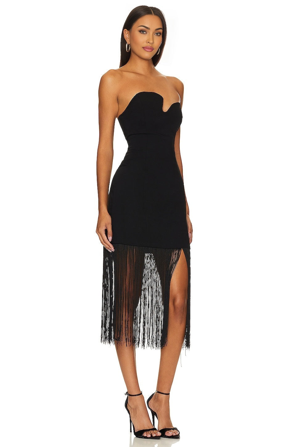 Puzzle Strapless With Fringe Dress Amanda Uprichard