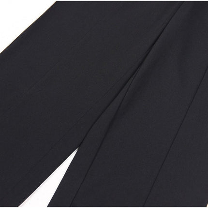 Eden Black Wide Leg Pants with Gold Button Detailing
