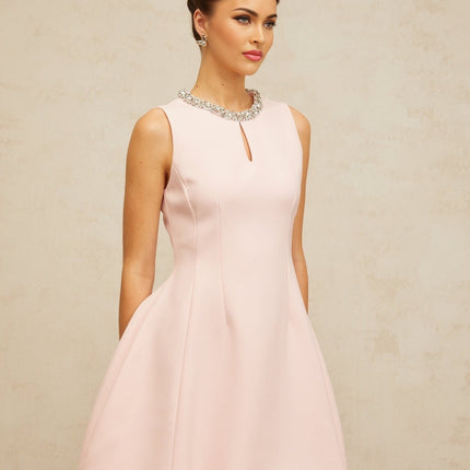 Eden Pink Sequin Embellished Mini Dress with Cut-Out Detailing