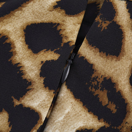 Eden Yellow Crystal Leopard Print Skirt Top Set