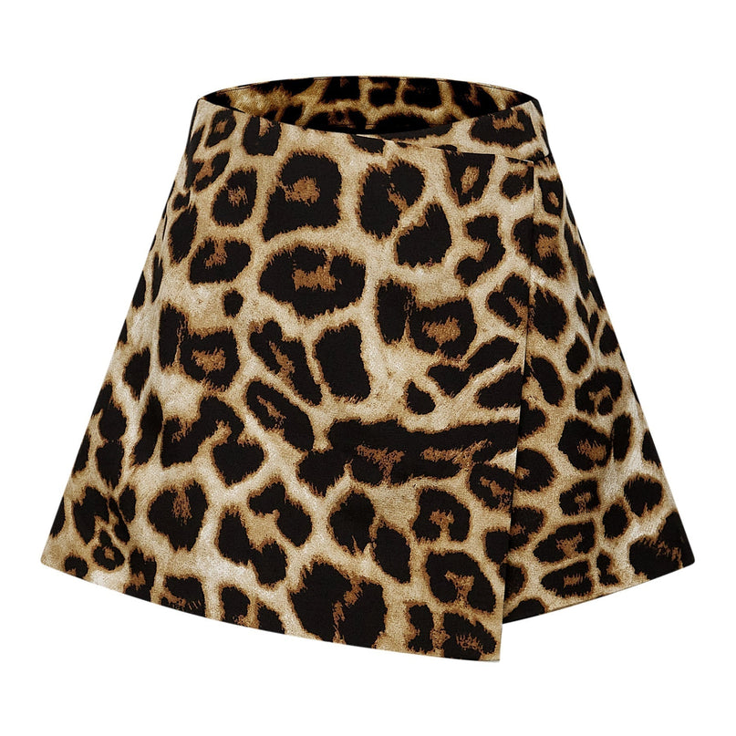 Eden Yellow Leopard Crystal Embellished Skirt Top Set