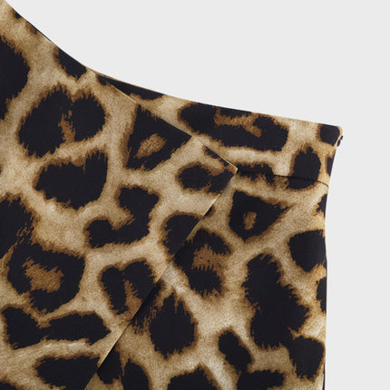 Eden Yellow Leopard Print Crystal Embellished Skirt Top Set