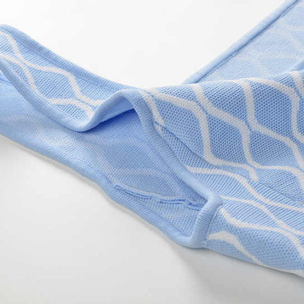 Egle Light Blue Wavy Pattern A-Line Dress