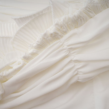 Egle White Ruffled Asymmetric Mini Dress