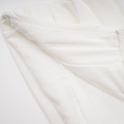 Egle White Ruffled Asymmetric Mini Dress