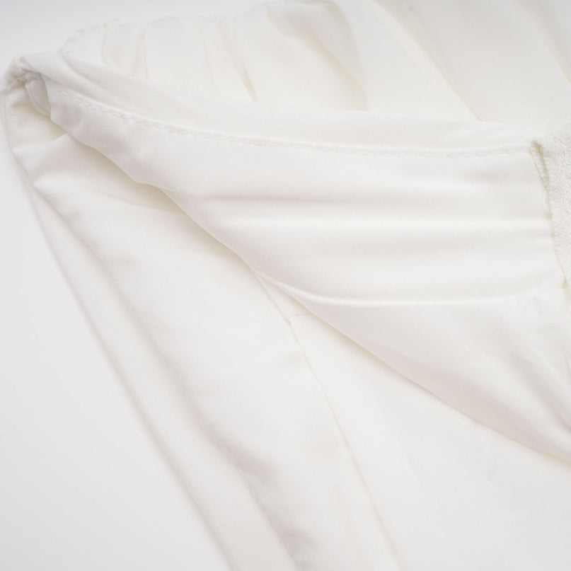 Egle White Ruffled Asymmetric Mini Dress
