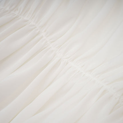 Egle White Ruffled Asymmetric Mini Dress