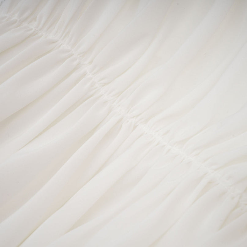 Egle White Ruffled Asymmetric Mini Dress