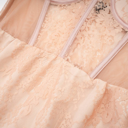 Eilís pink bustier mesh maxi dress