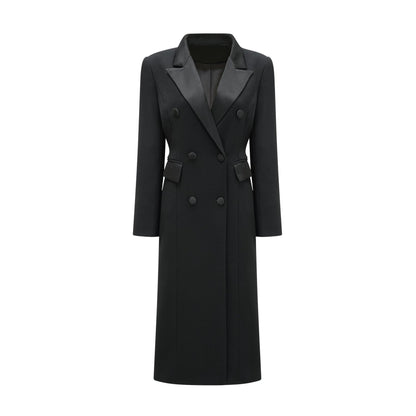 Eithne black doublebreasted long coat