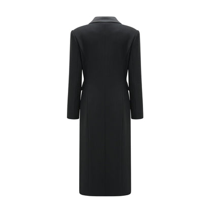 Eithne black doublebreasted long coat